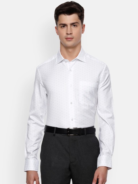 

Louis Philippe Men White Checked Casual Shirt