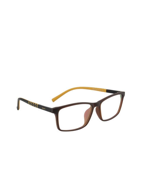 

Ted Smith Unisex Yellow & Black Colourblocked Full Rim Rectangle Frames