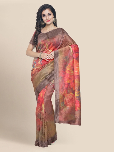 

KLM Fashion Mall Multicoloured Cotton Blend Printed Banarasi Saree, Multi