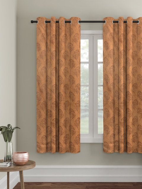 

HOSTA HOMES Brown Single Floral Window Curtain