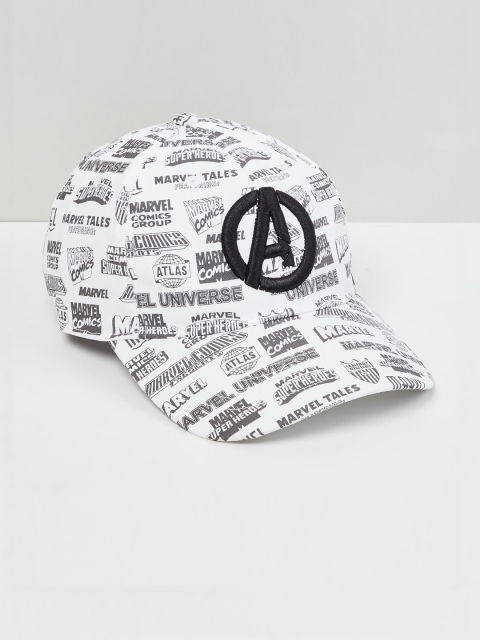 

max Men White & Black Printed Avenger Baseball Cap