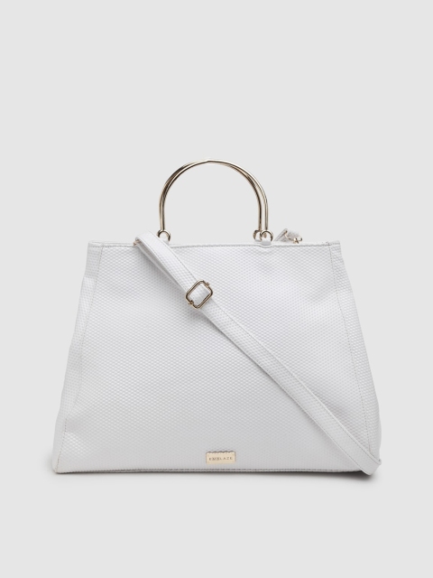 

EMBLAZE White Solid Handheld Bag