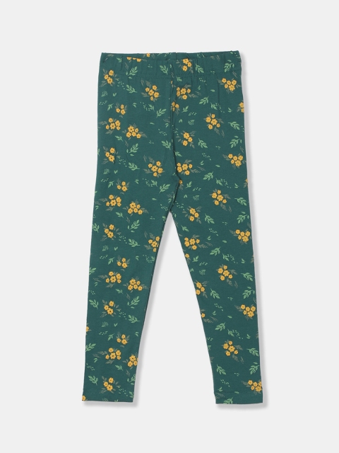 

Cherokee Girls Green & Yellow Printed Ankle-Length Leggings