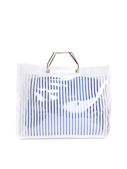 

FOREVER 21 Blue & White Striped Handheld Bag