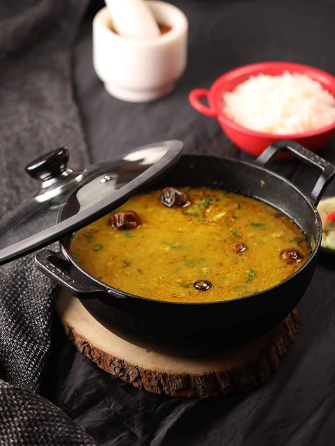 

Vinod Black Pre-Seasoned Cast Iron Induction Base Kadhai 4300 ml