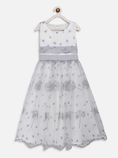 

Butterfly Blush Girls Grey Printed Fit and Flare Dress
