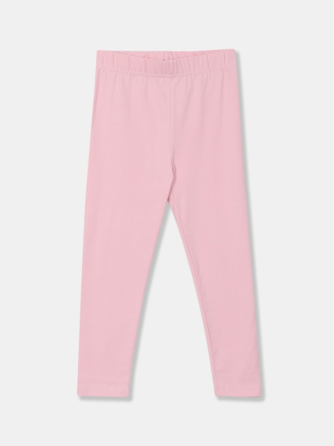 

Cherokee Girls Pink Solid Ankle-Length Leggings
