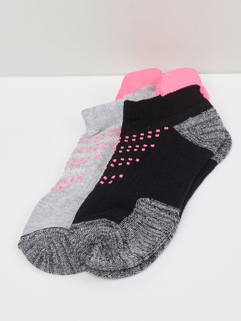 

max Women Pack Of 2 Ankle-Length Socks, Black