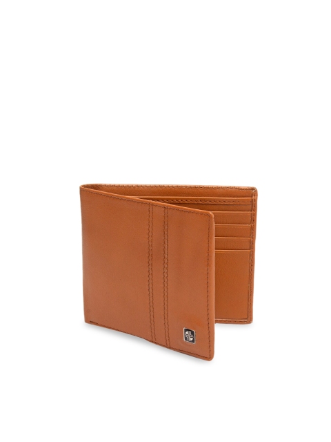 

Carlton London Men Tan Solid RFID Leather Two Fold Wallet