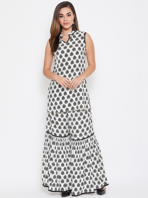 

TULIP 21 Women Off-White Printed Kurta with Sharara