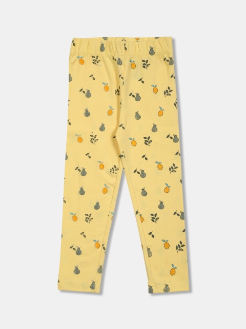 

Cherokee Girls Yellow & Orange Printed Ankle-Length Leggings