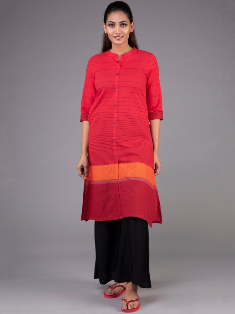 

KLM Fashion Mall Women Red Striped Kurta