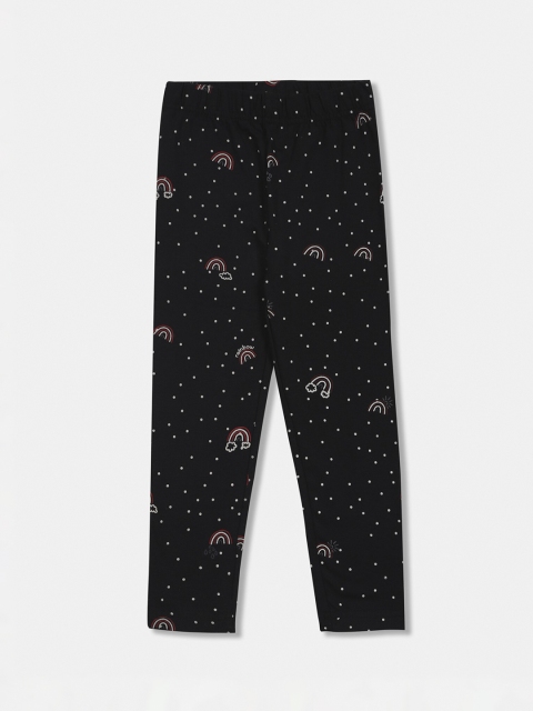 

Cherokee Girls Black & White Printed Ankle-Length Leggings