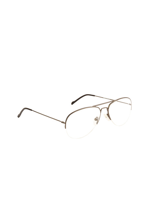 

Ted Smith Unisex Copper-Toned & Black Solid Half Rim Aviator Frames TSJ-251_C2