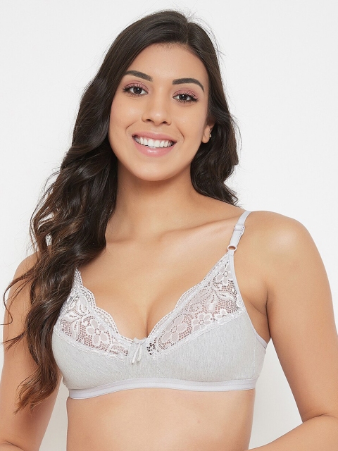 

Clovia Grey Solid Non-Wired Non Padded Everyday Bra BR1548P0132B