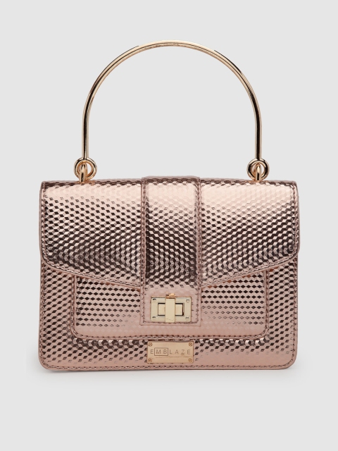 

EMBLAZE Gold-Toned Textured Satchel