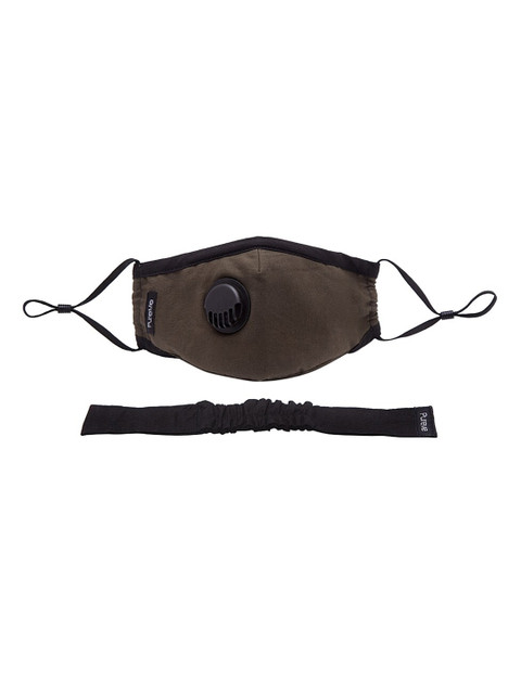 

PureMe Air Masks Unisex Brown Solid 9-Ply Reusable Valved Sustainable Protective Outdoor Mask