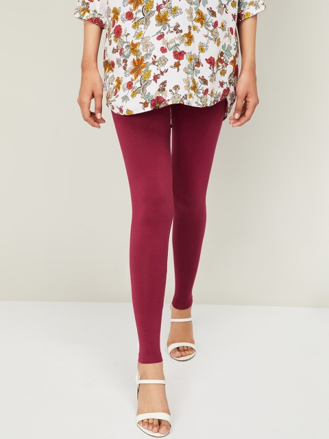 

Melange by Lifestyle Women Maroon Solid Ankle-Length Leggings