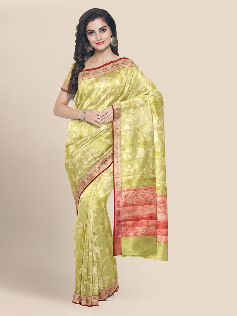 

KLM Fashion Mall Fluorescent Green Silk Cotton Woven Design Banarasi Saree