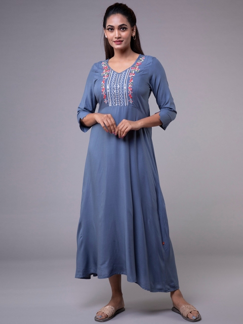 

KLM Fashion Mall Women Grey Yoke Design Anarkali Kurta