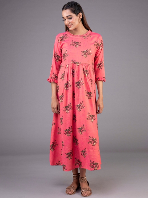 

KLM Fashion Mall Women Pink Floral Printed Kurta