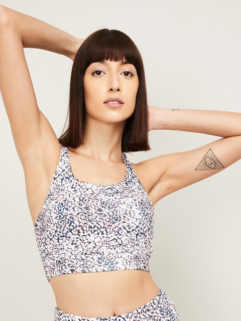 

Kappa White & Blue Printed Non-Wired Lightly Padded Workout Bra 8903733369289