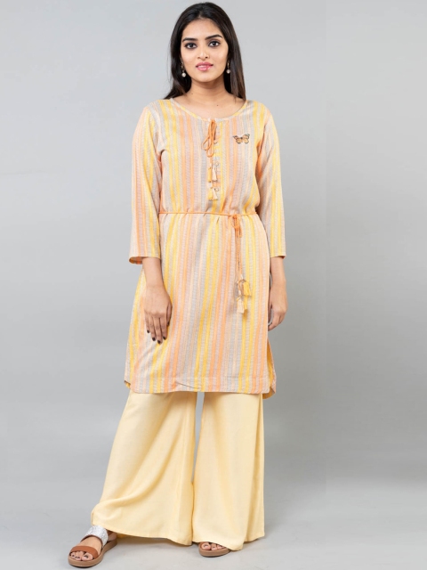 

KLM Fashion Mall Women Multicoloured Striped Kurta, Multi