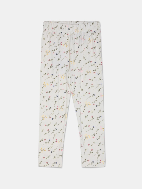 

Cherokee Girls Off-White & Green Printed Ankle-Length Leggings