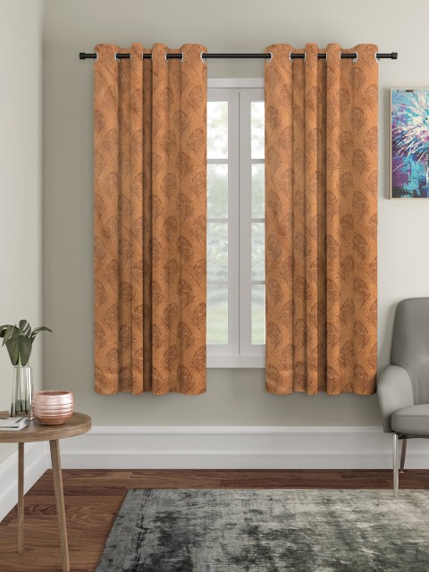 

HOSTA HOMES Brown Set of 2 Curtains
