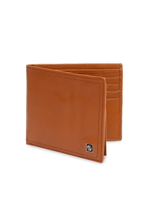 

Carlton London Men Tan Solid RFID Protected Two Fold Wallet