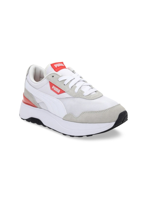 

Puma Women White & Grey colourblocked suede Cruise Rider Classic Sneakers
