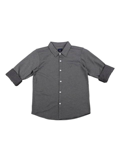 

Allen Solly Junior Boys Grey Regular Fit Printed Cotton Casual Shirt