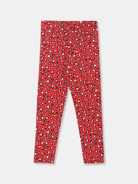 

Cherokee Girls Red & Black Printed Ankle-Length Leggings