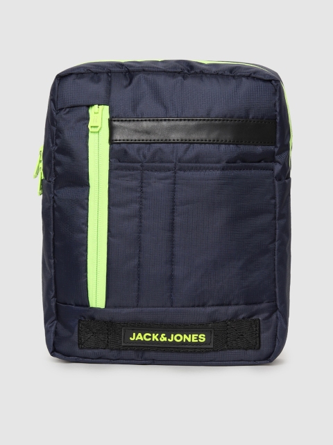 

Jack & Jones Men Navy Blue Solid Messenger Bag