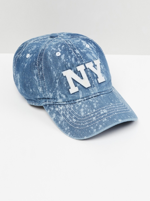 

max Men Blue & White Embroidered Baseball Cap