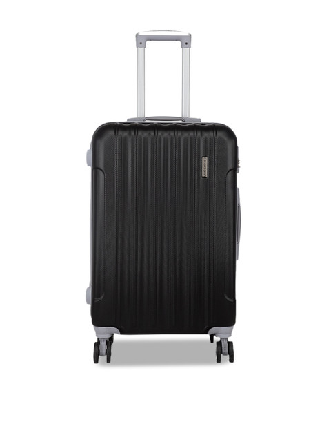 

Teakwood Leathers Black Textured Hard-Sided Cabin Trolley Suitcase