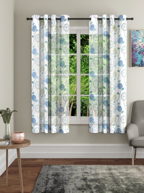 

Cortina White & Blue Set of 2 Curtains