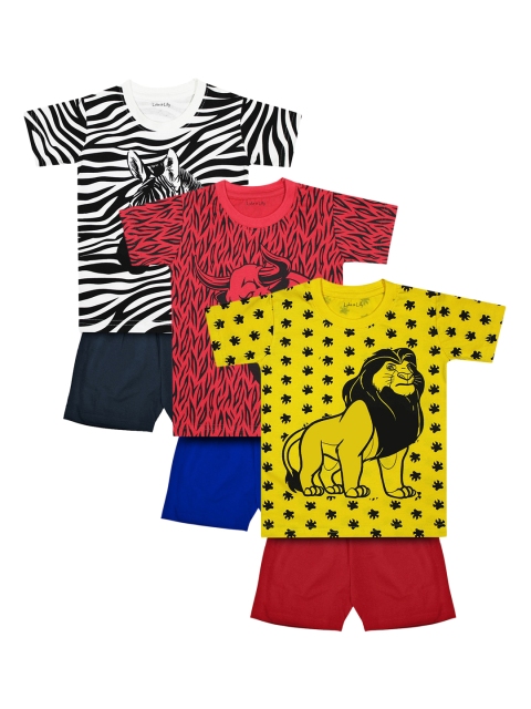 

Luke & Lilly Boys Red & Yellow Printed T-shirt with Shorts Pack of 3
