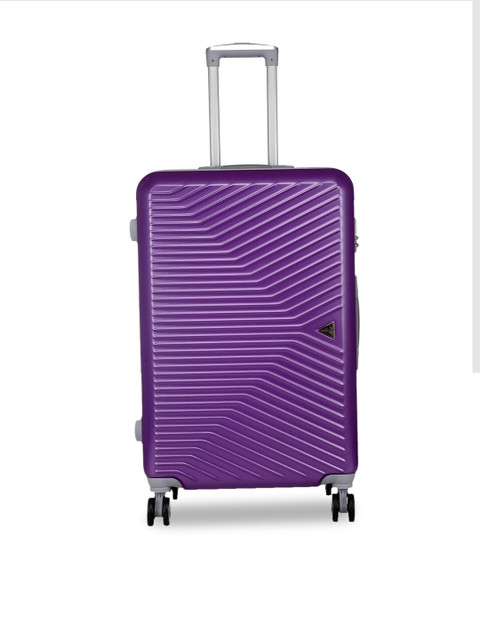 

Teakwood Leathers Unisex Purple Textured Hard-Sided Large Trolley Suitcase