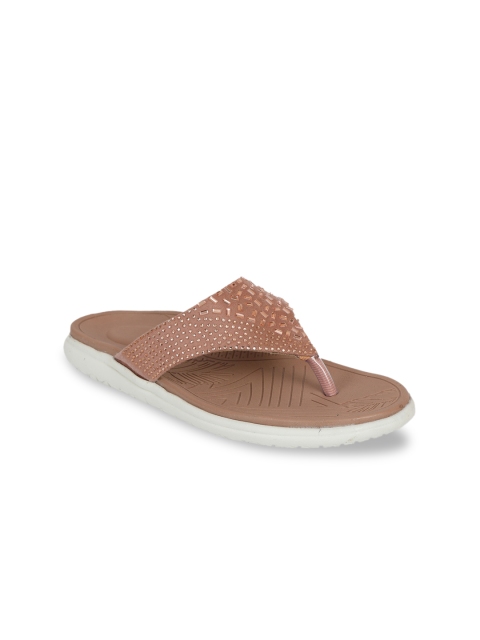 

Zyla Women Peach-Coloured Textured Open Toe Flats