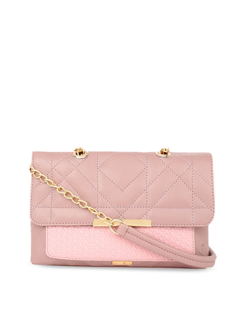 

yelloe Pink Colourblocked Sling Bag