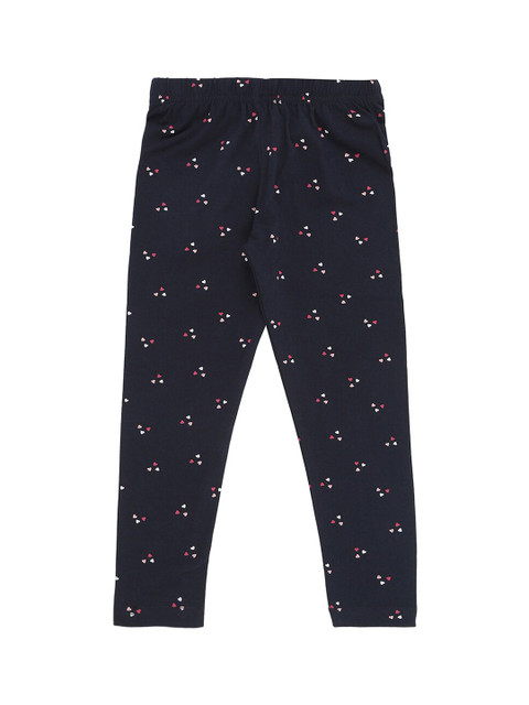 

Pantaloons Junior Girls Navy Blue & Pink Printed Ankle-Length Leggings