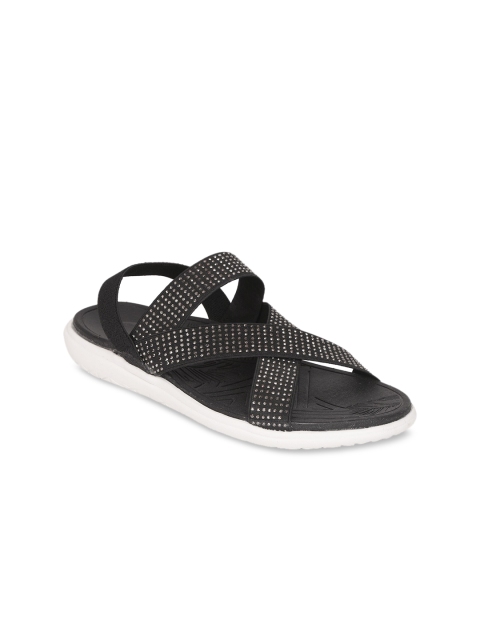 

Zyla Women Black Embellished Open Toe Flats