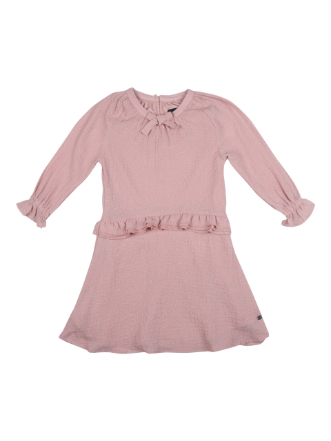 

Allen Solly Girls Pink Self Design Fit and Flare Dress