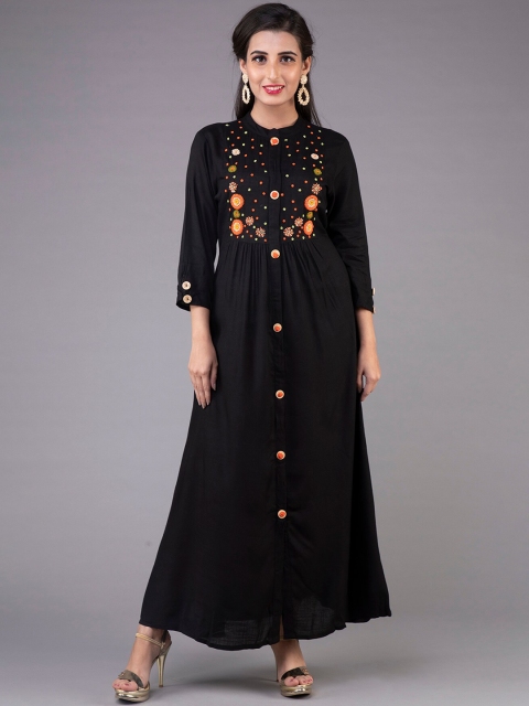 

KLM Fashion Mall Women Black Yoke Design Anarkali Kurta