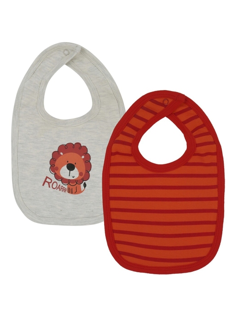 

Chirpie Pie by Pantaloons Boys Pack Of 2 Printed Bibs, Orange