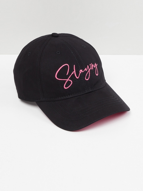 

max Women Black & Pink Solid Baseball Cap