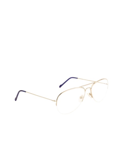 

Ted Smith Unisex Gold-Toned & Black Solid Full Rim Aviator Frames