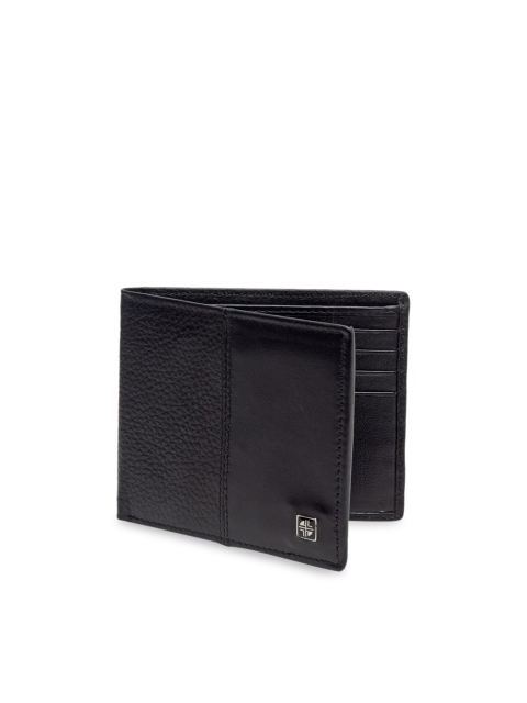 

Carlton London Men Black Solid Leather RFID Leather Two Fold Wallet