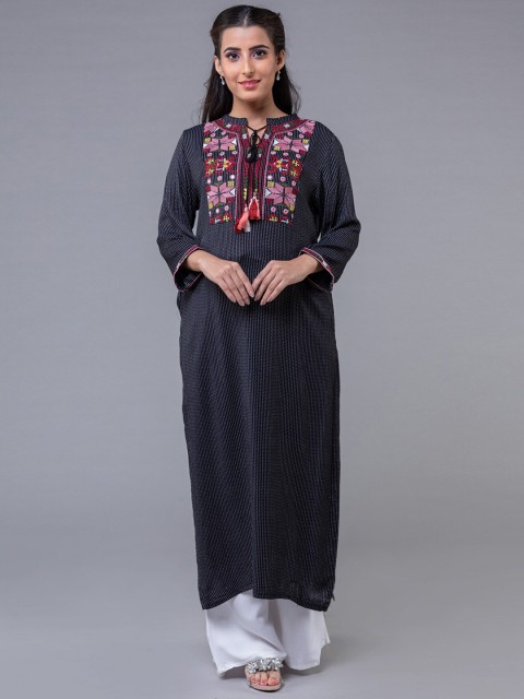 

KLM Fashion Mall Women Black Kurta